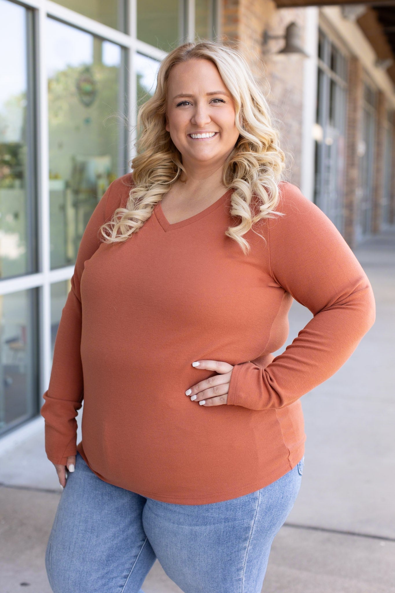 Leah Long Sleeve Top - Pumpkin