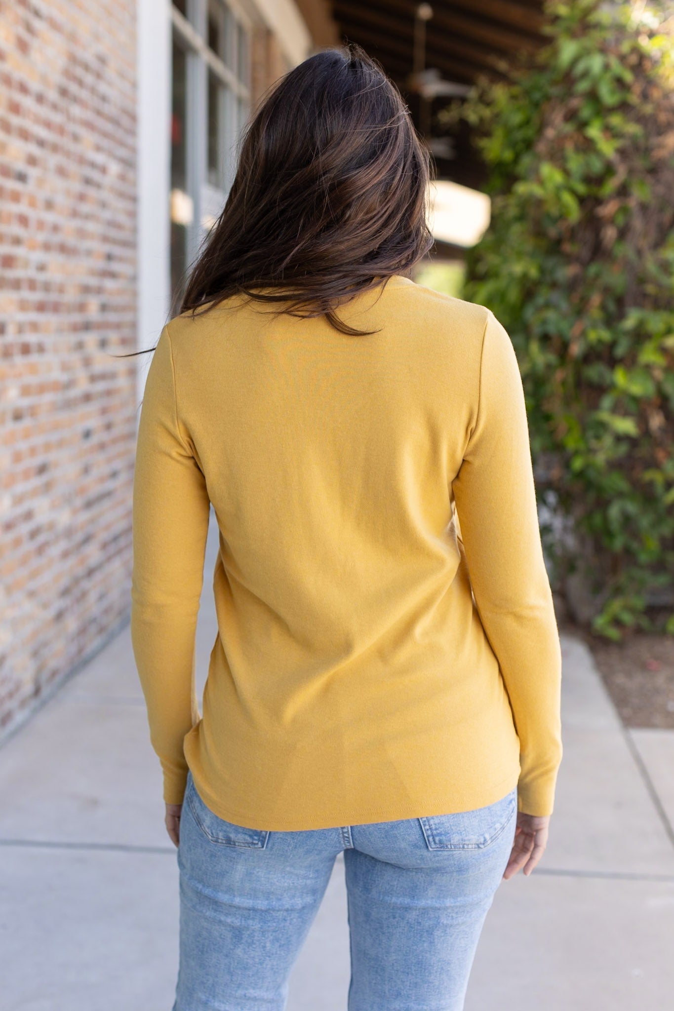 Leah Long Sleeve Top - Mustard