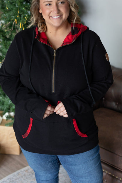 Avery Accent HalfZip Hoodie - Buffalo Plaid