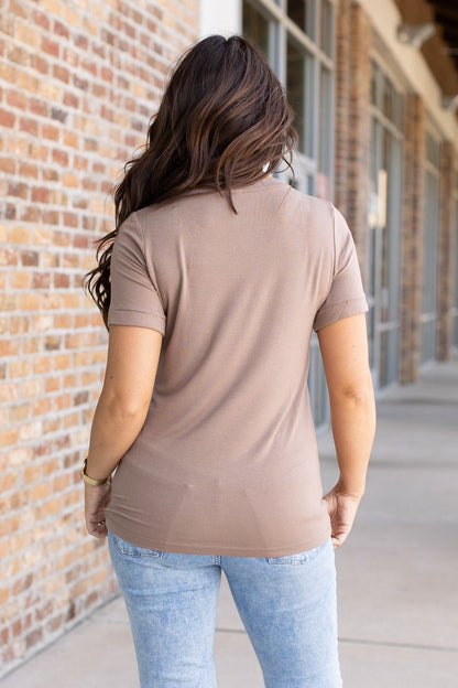 Sophie Pocket Tee - Mocha