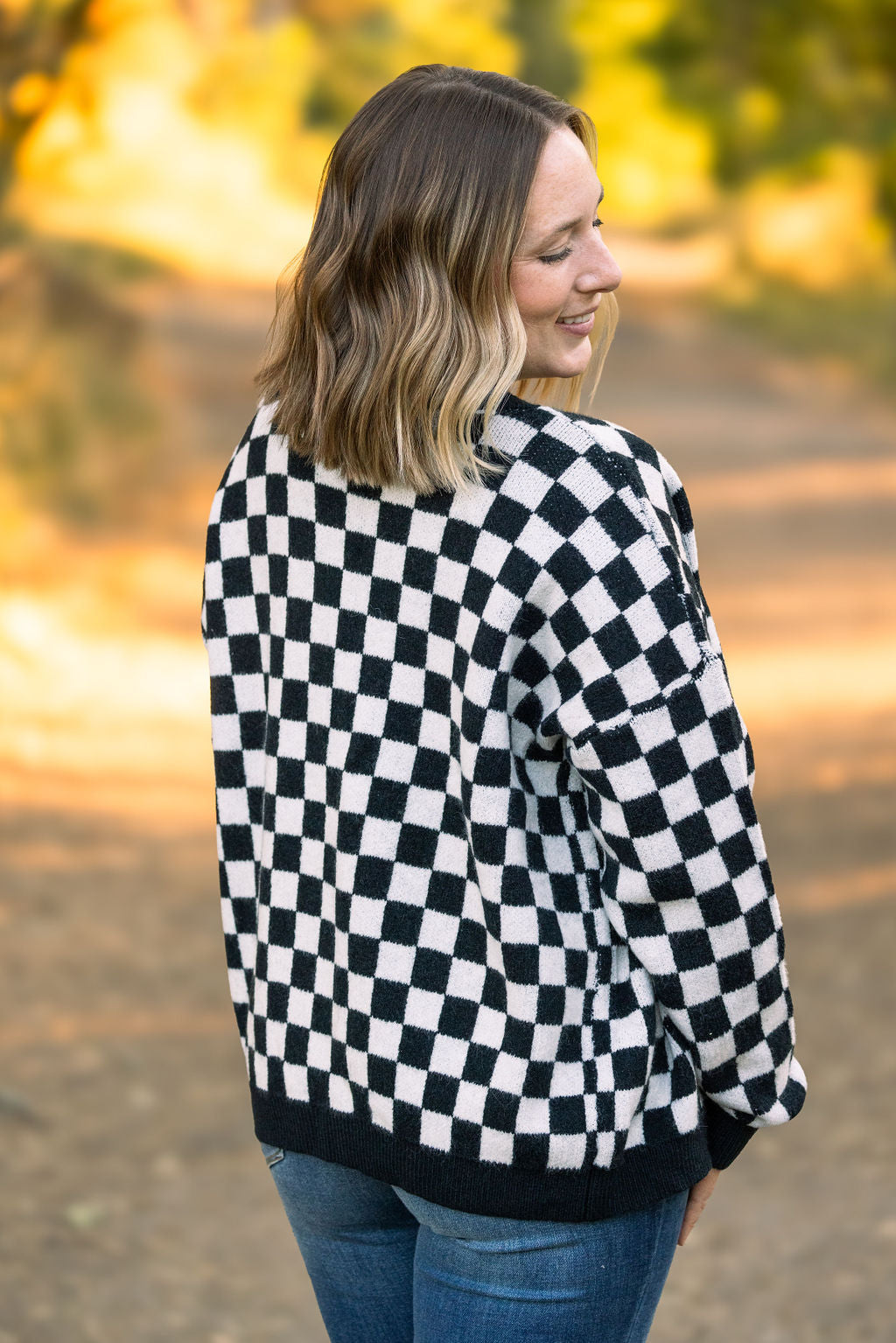 Black Checker Cardigan