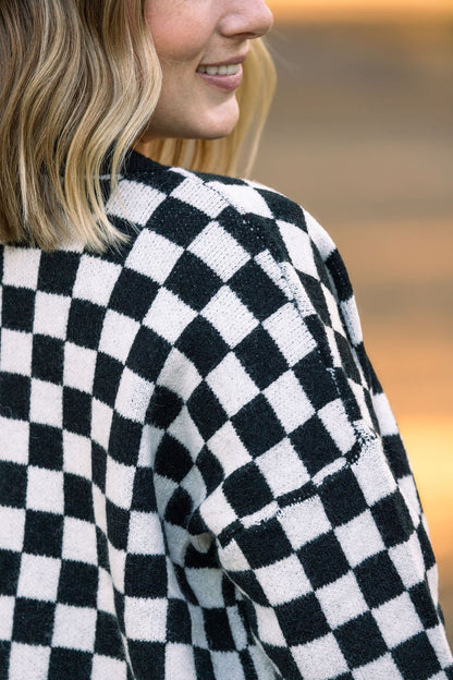 Black Checker Cardigan