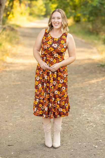 Bailey Dress - Brown Fall Floral