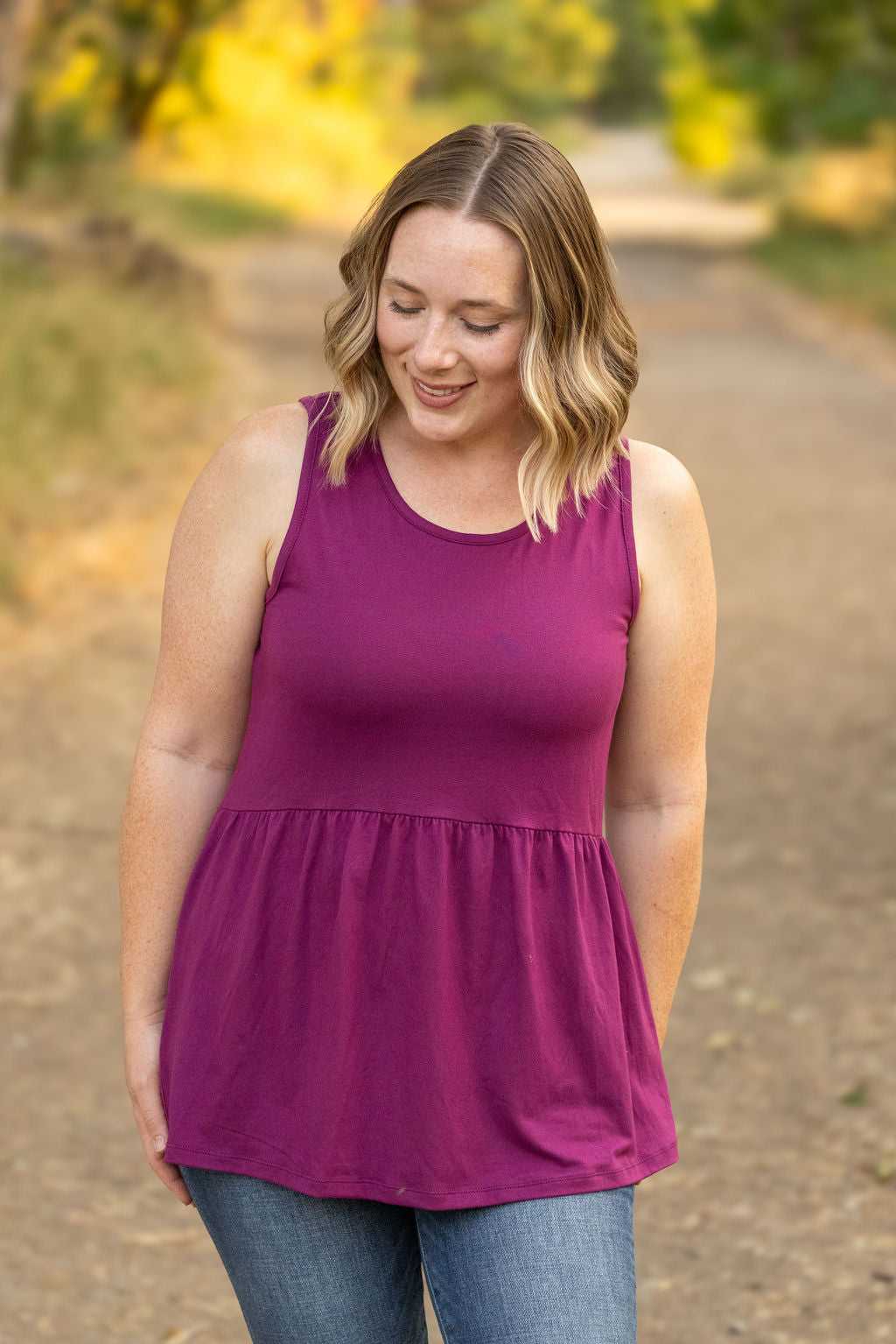 Renee Ruffle Tank - Dark Purple