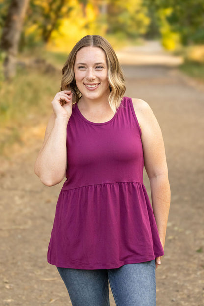 Renee Ruffle Tank - Dark Purple