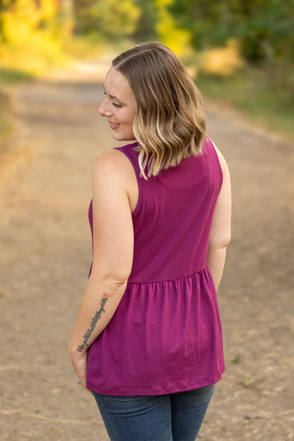 Renee Ruffle Tank - Dark Purple