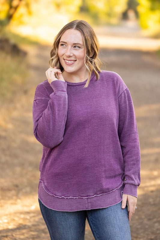 Vintage Wash Pullover - Purple