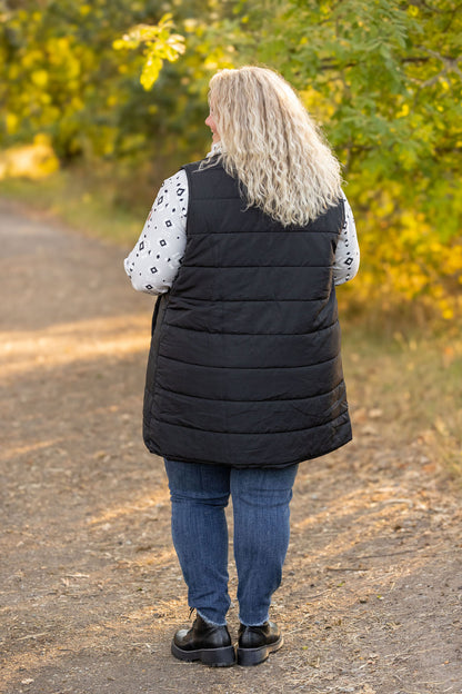 Harlow Long Vest - Black