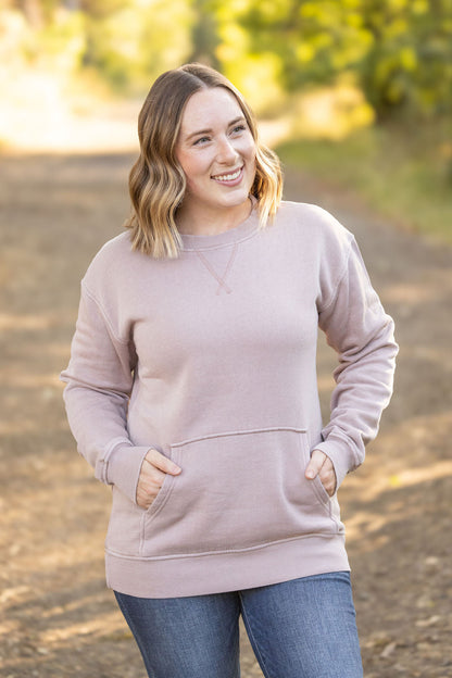 Vintage Wash Pocket Pullover - Blush Pebble