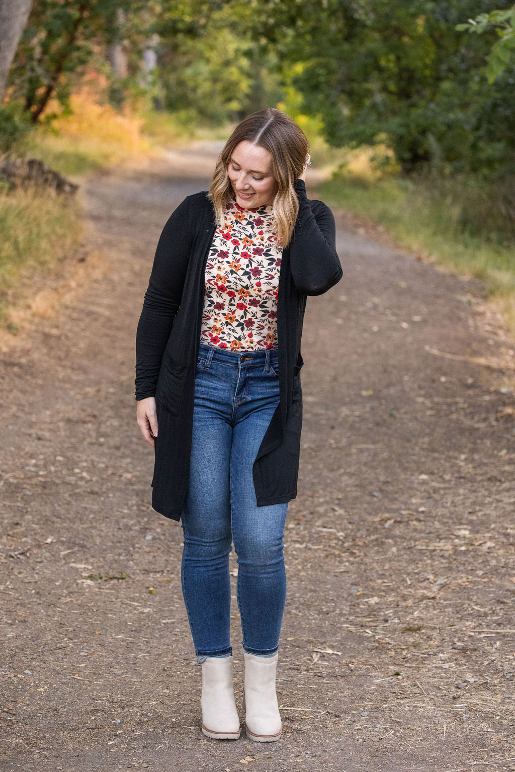 Blair Long Sleeve Top - Red Floral