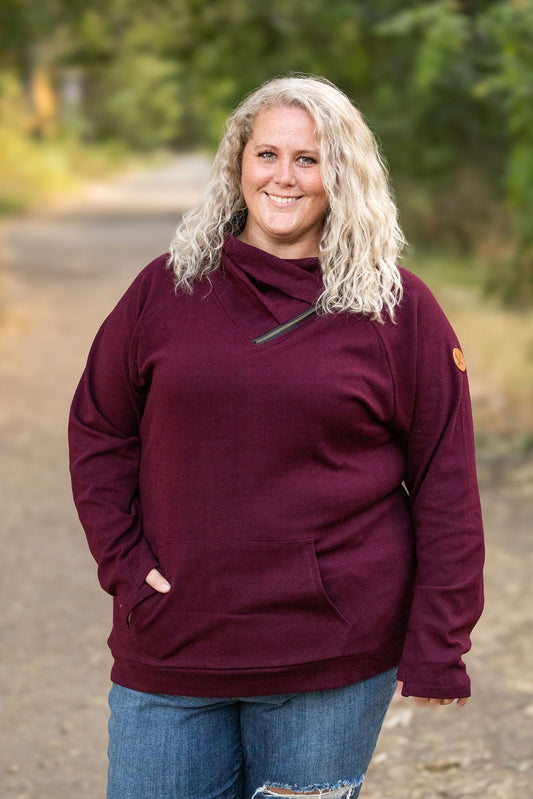 Classic Zoey ZipCowl Sweatshirt - Burgundy