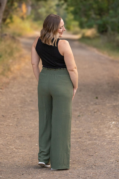 Presley Palazzo Pants - Olive | Women's Wide-Leg Pants