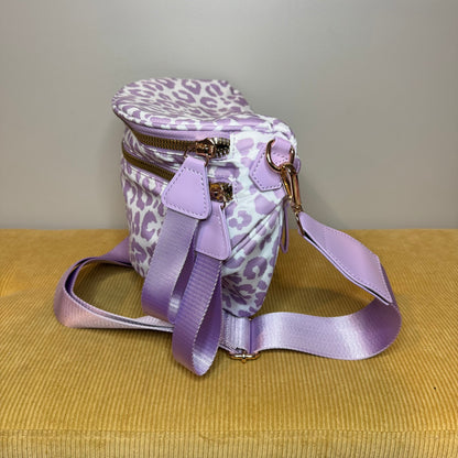 The Roni Nylon Crossbody - Animal Print Light Purple