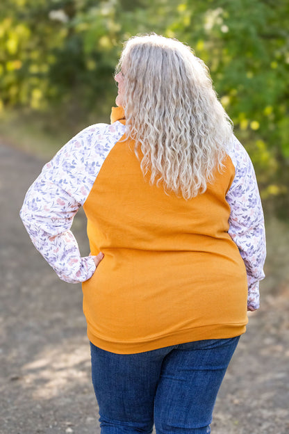 Zoey ZipCowl - Mustard and Harvest Floral