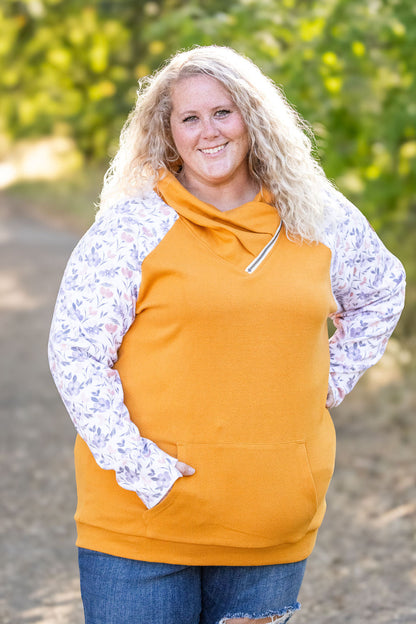 Zoey ZipCowl - Mustard and Harvest Floral