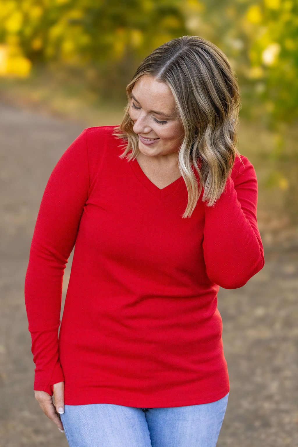 Leah Long Sleeve Top - Red