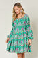 Double Take Full Size Printed Long Sleeve Dress