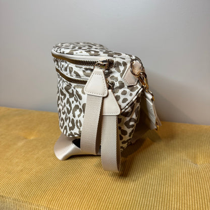 The Roni Nylon Crossbody - Animal Print Beige