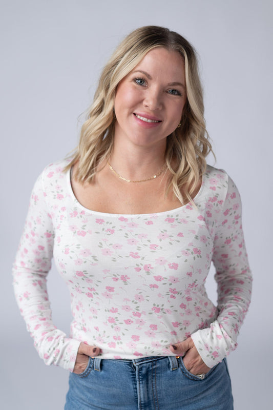 Alyssa Long Sleeve Top - Pretty in Pink Floral FINAL SALE