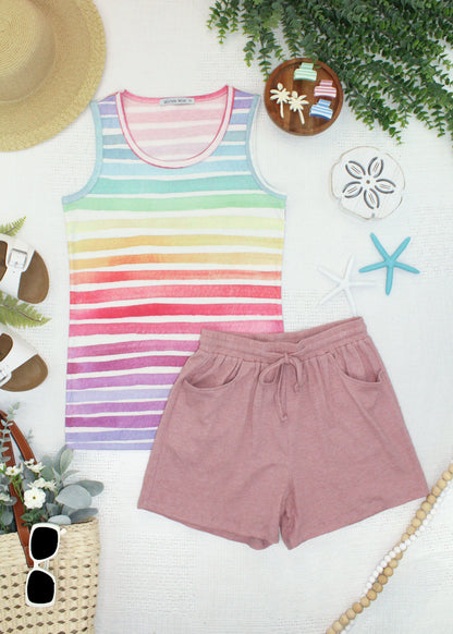 Ava Tank - Rainbow Stripes