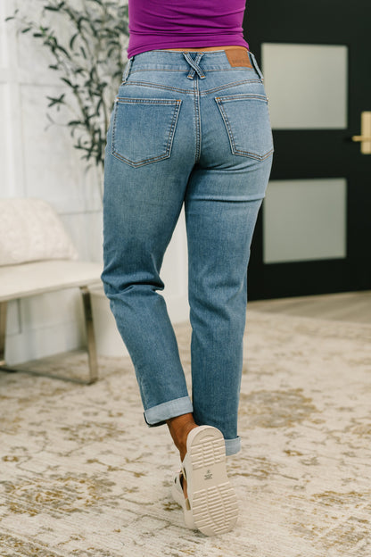Becky Mid Rise Cool Denim Boyfriend Jean
