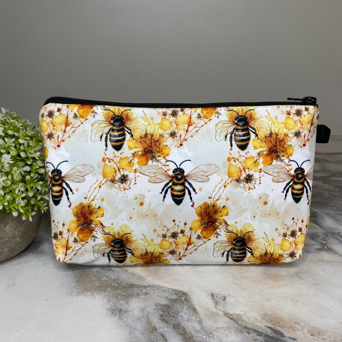 Pouch - Bee Yellow Floral Splatter