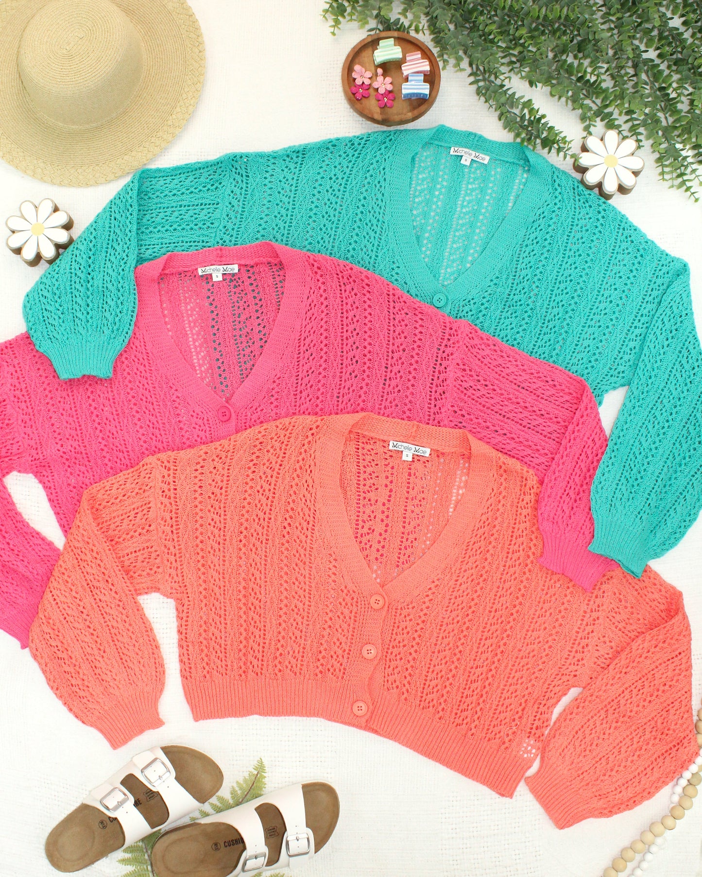 Callie Cropped Cardigan - Pink