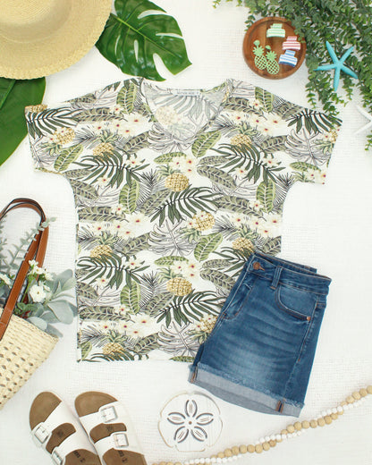 Chloe Cozy Top - Pineapple Leaf