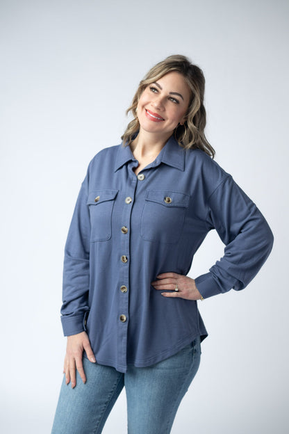 Brenna Button Down Top - Denim