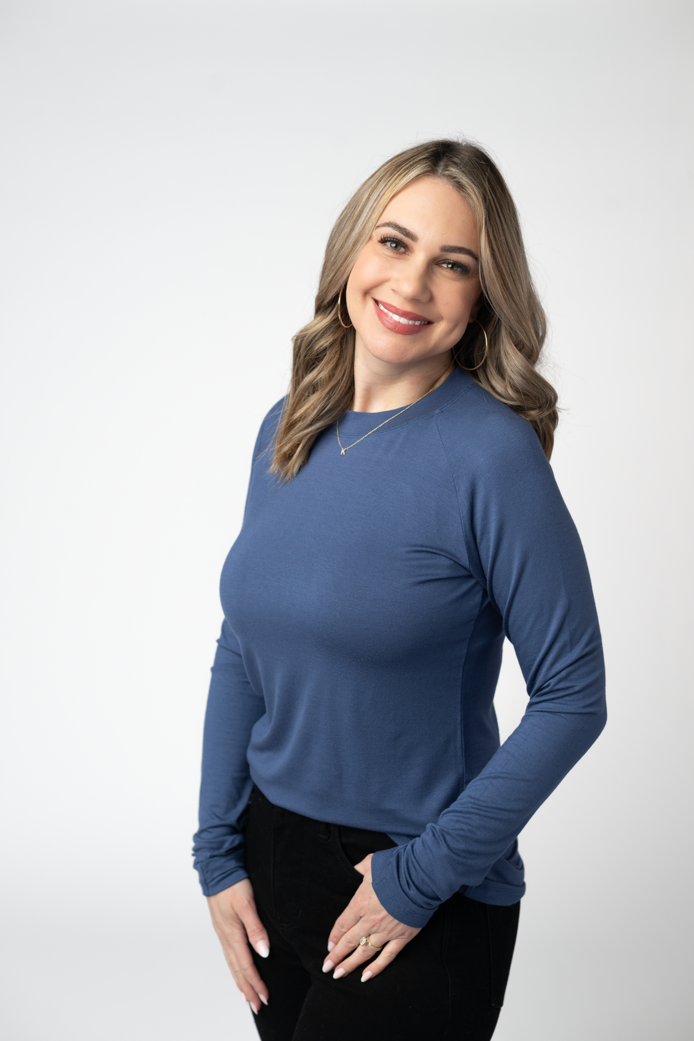 Blair Long Sleeve Top - Blue