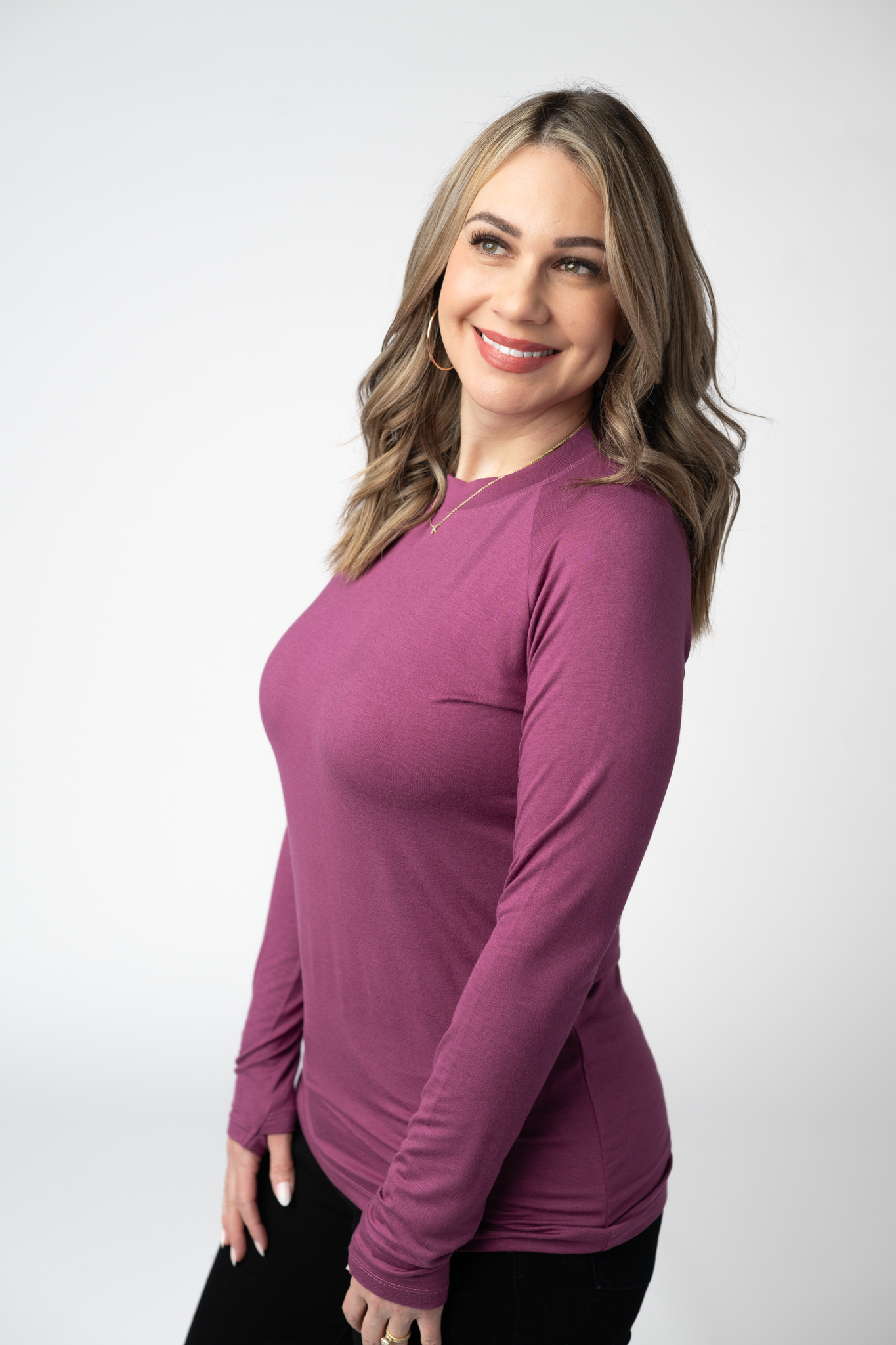 Blair Long Sleeve Top - Mulberry