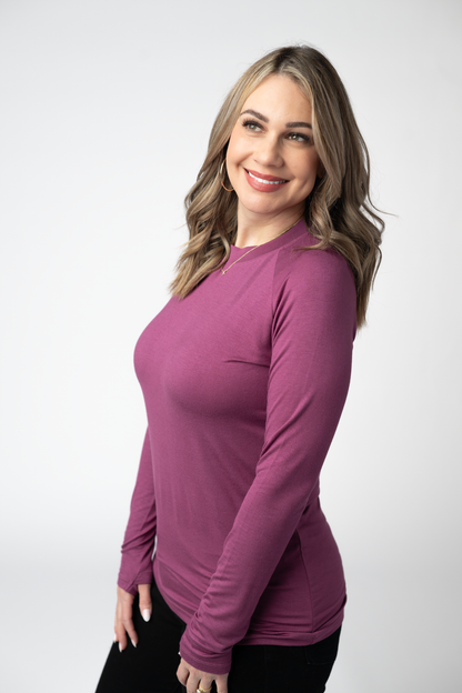 Blair Long Sleeve Top - Mulberry