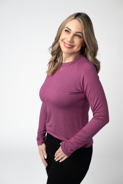 Blair Long Sleeve Top - Mulberry