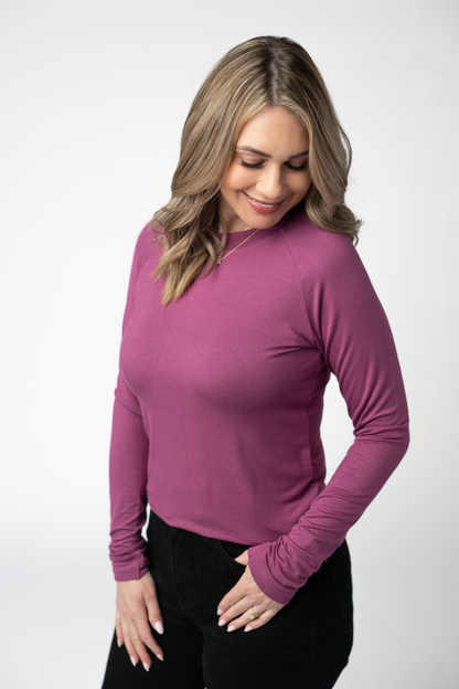 Blair Long Sleeve Top - Mulberry