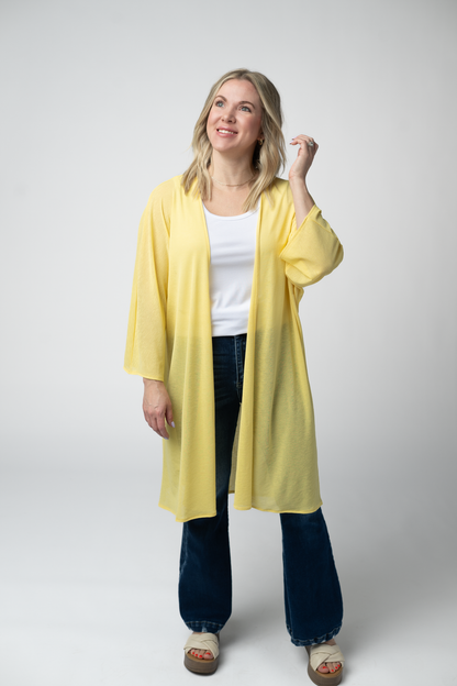 Ellie Cover-Up Kimono - Lemon