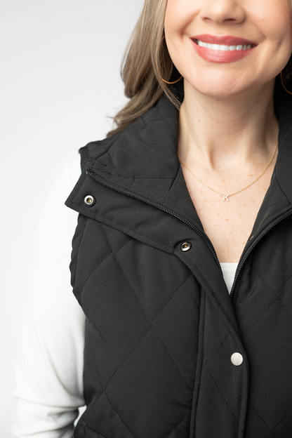 Remy Zip Up Vest - Black