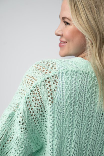 Callie Cropped Cardigan - Mint
