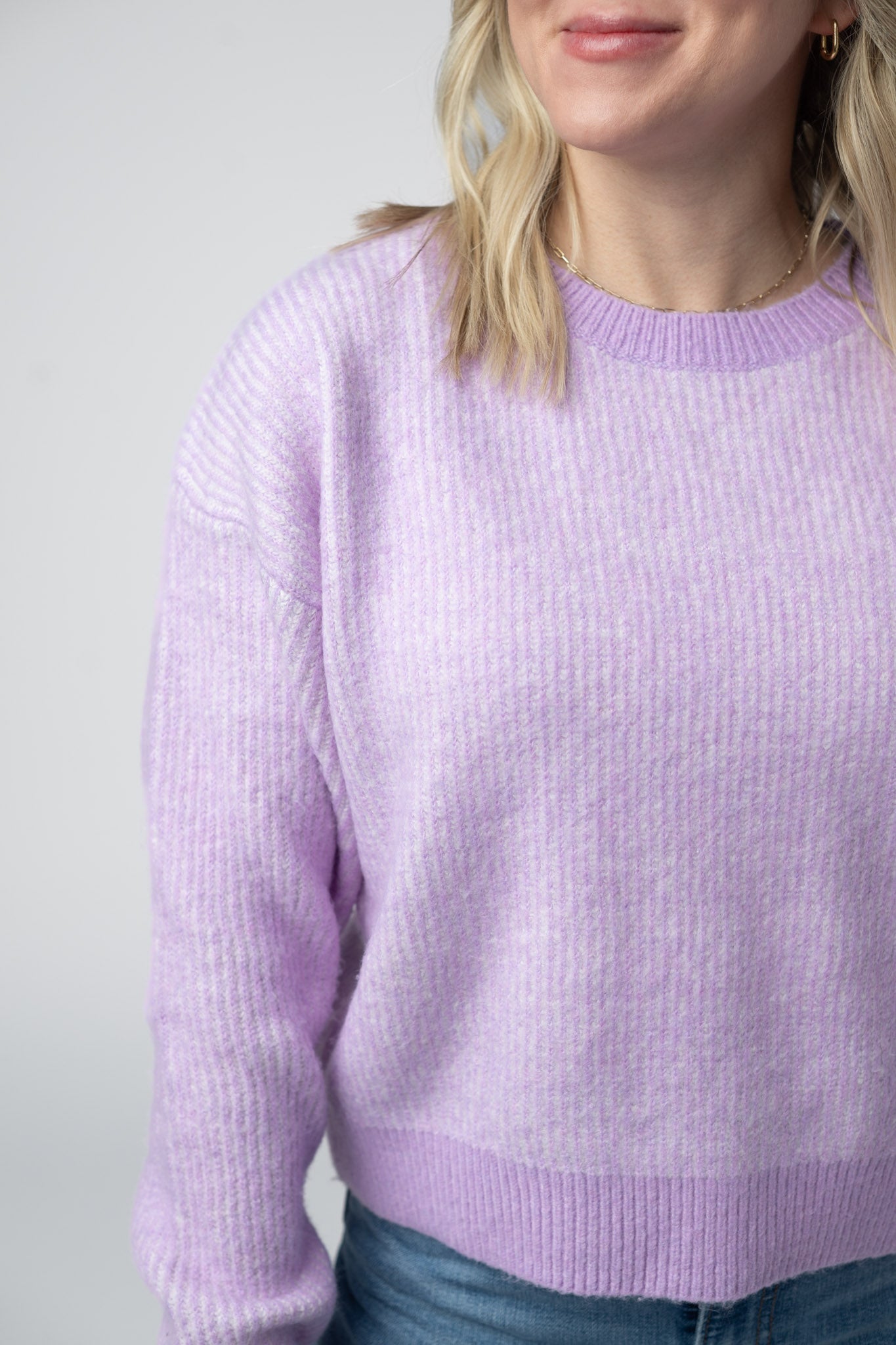 Josie Cozy Crew Sweater - Lavender