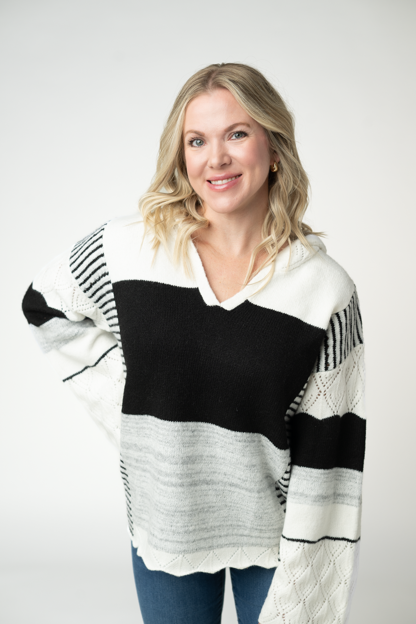 Monochrome Colorblock Hoodie