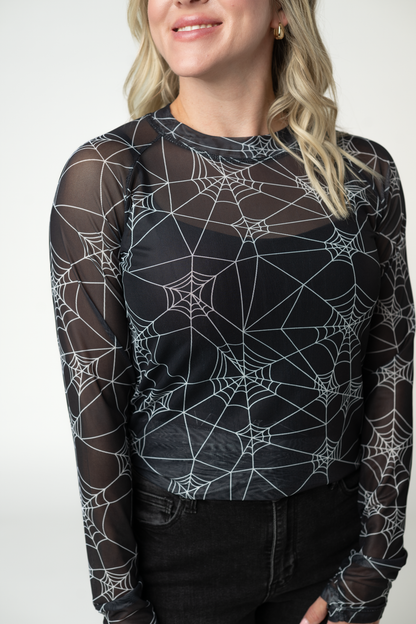 Blair Mesh Long Sleeve Top - Webs