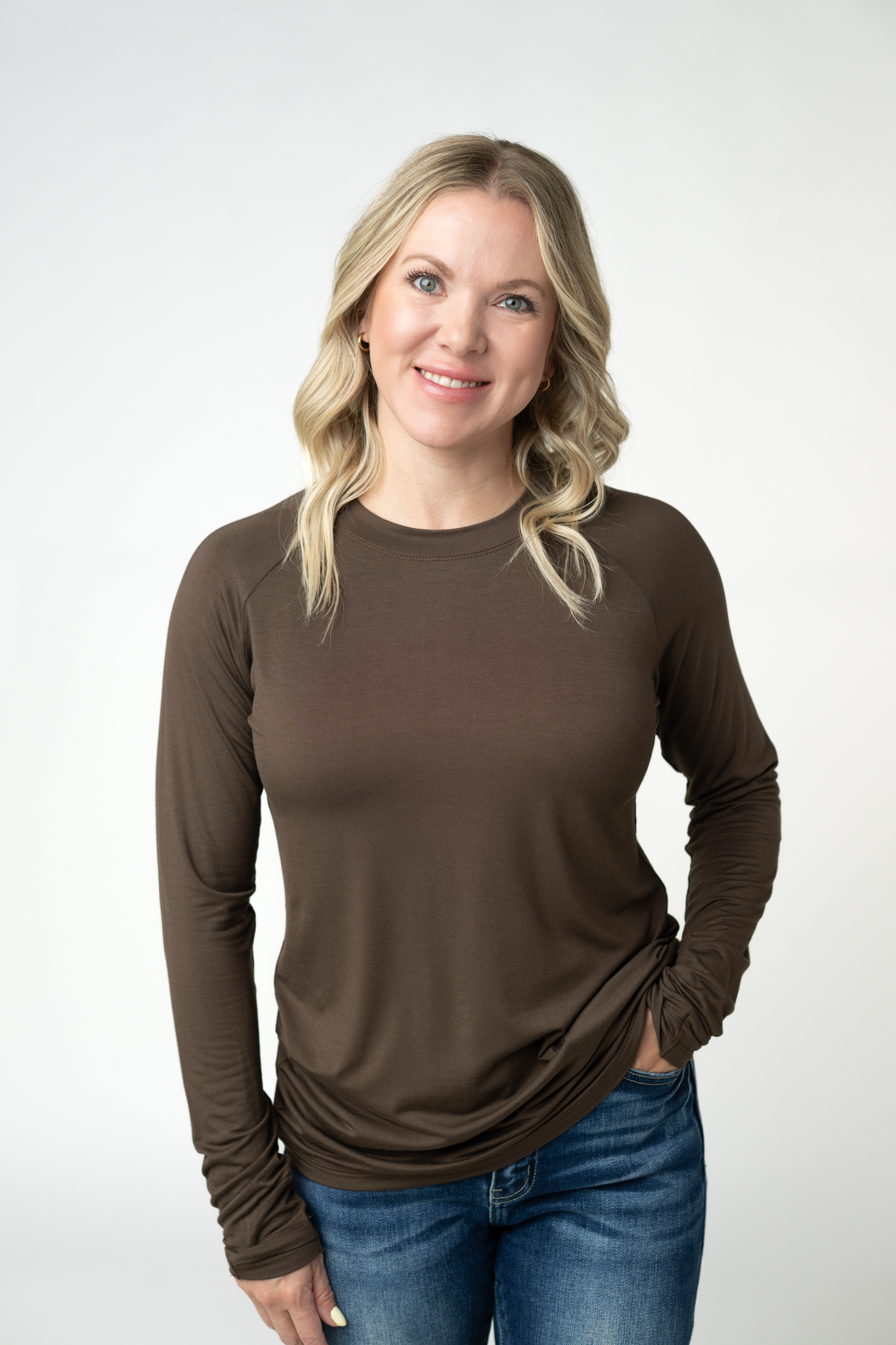 Blair Long Sleeve Top - Brown