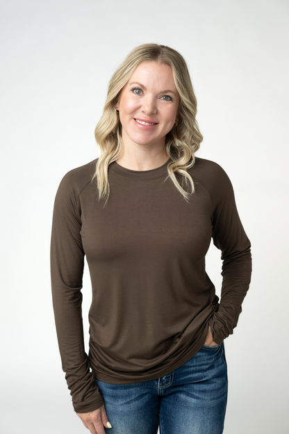 Blair Long Sleeve Top - Brown