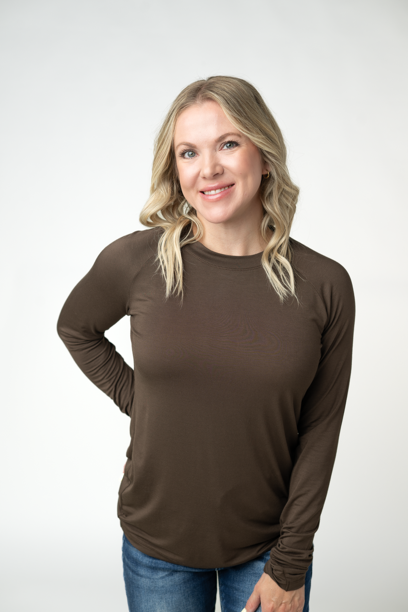 Blair Long Sleeve Top - Brown