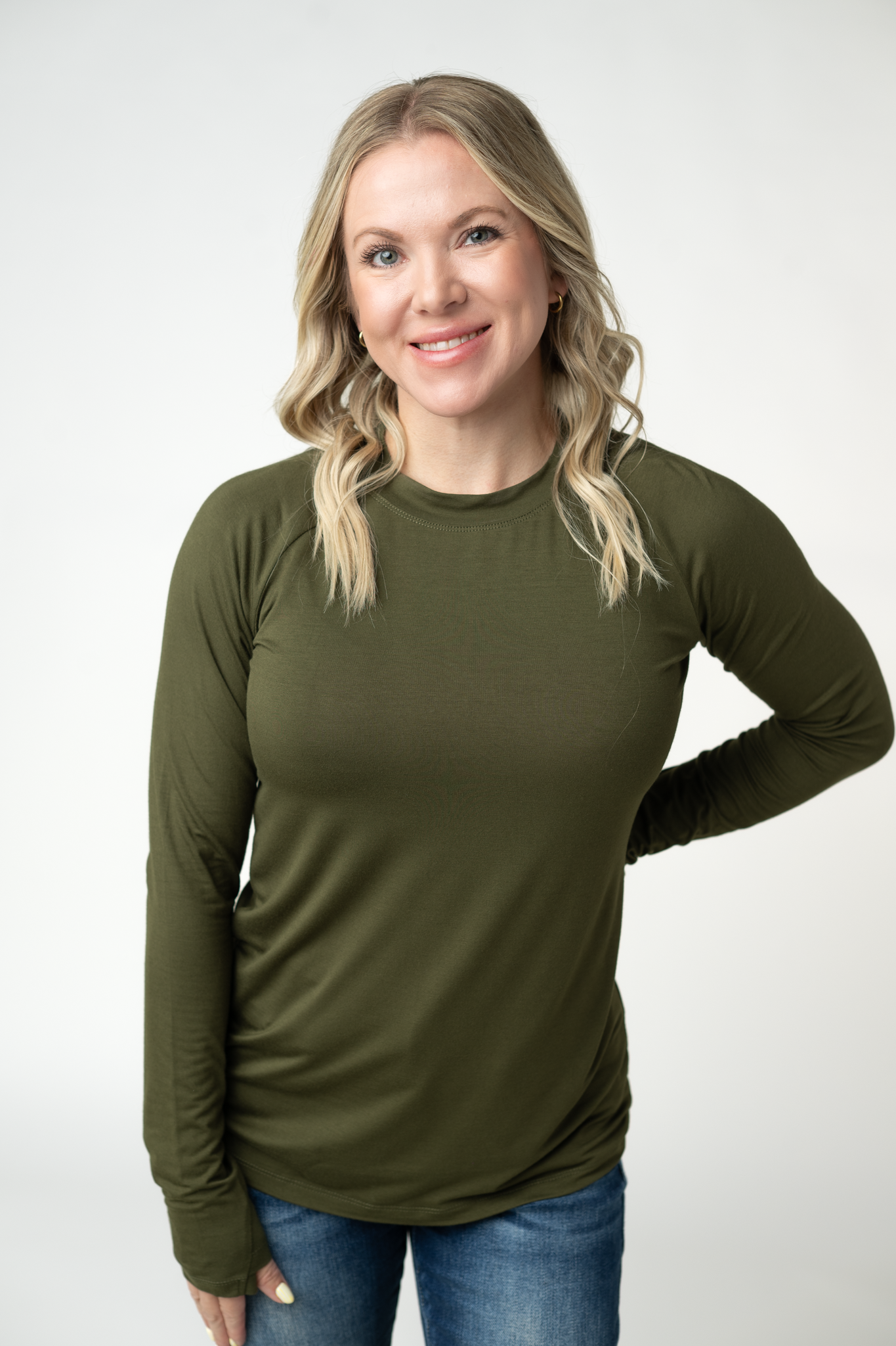 Blair Long Sleeve Top - Dark Olive