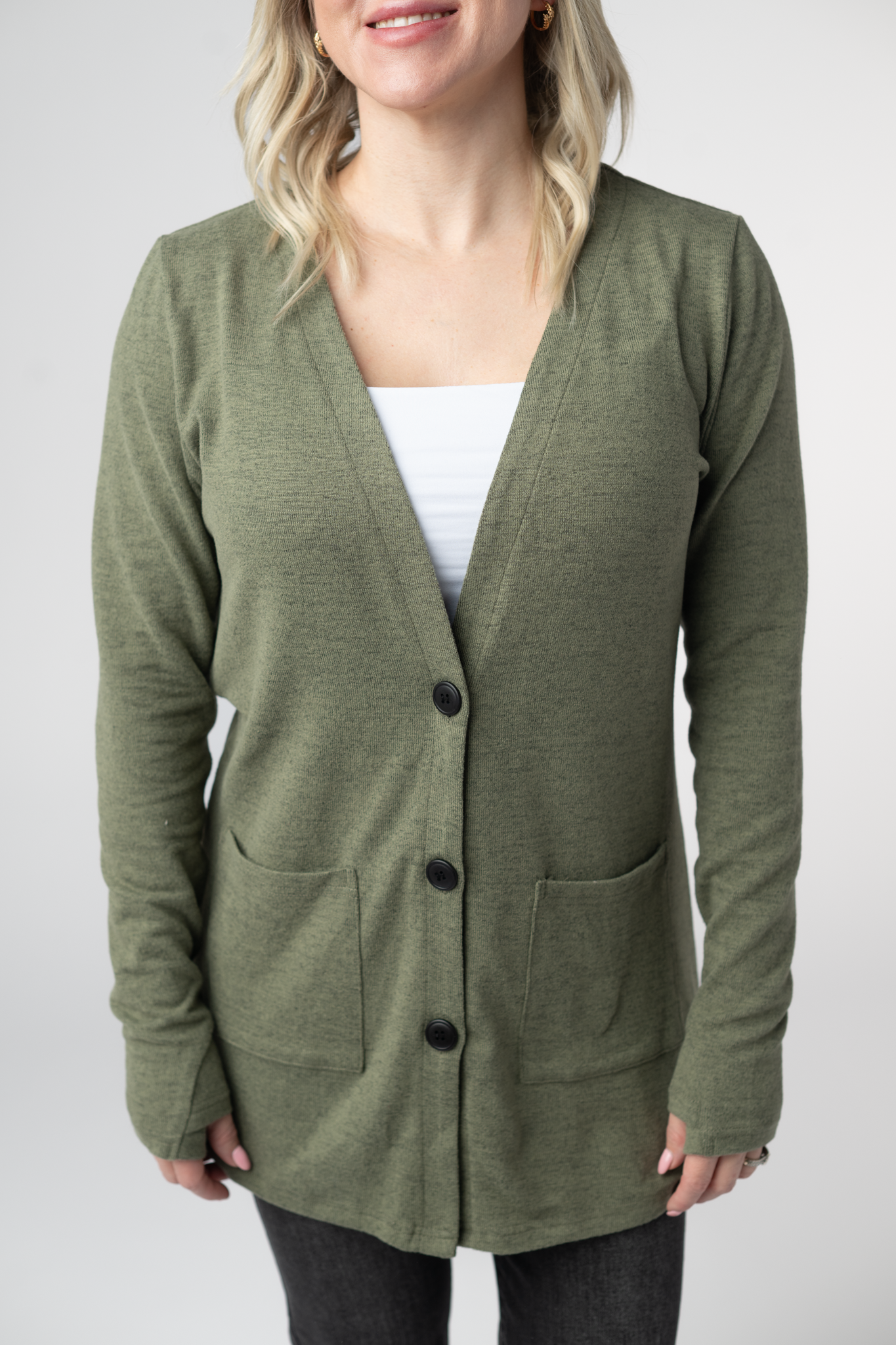 Cori Cardigan - Heathered Olive