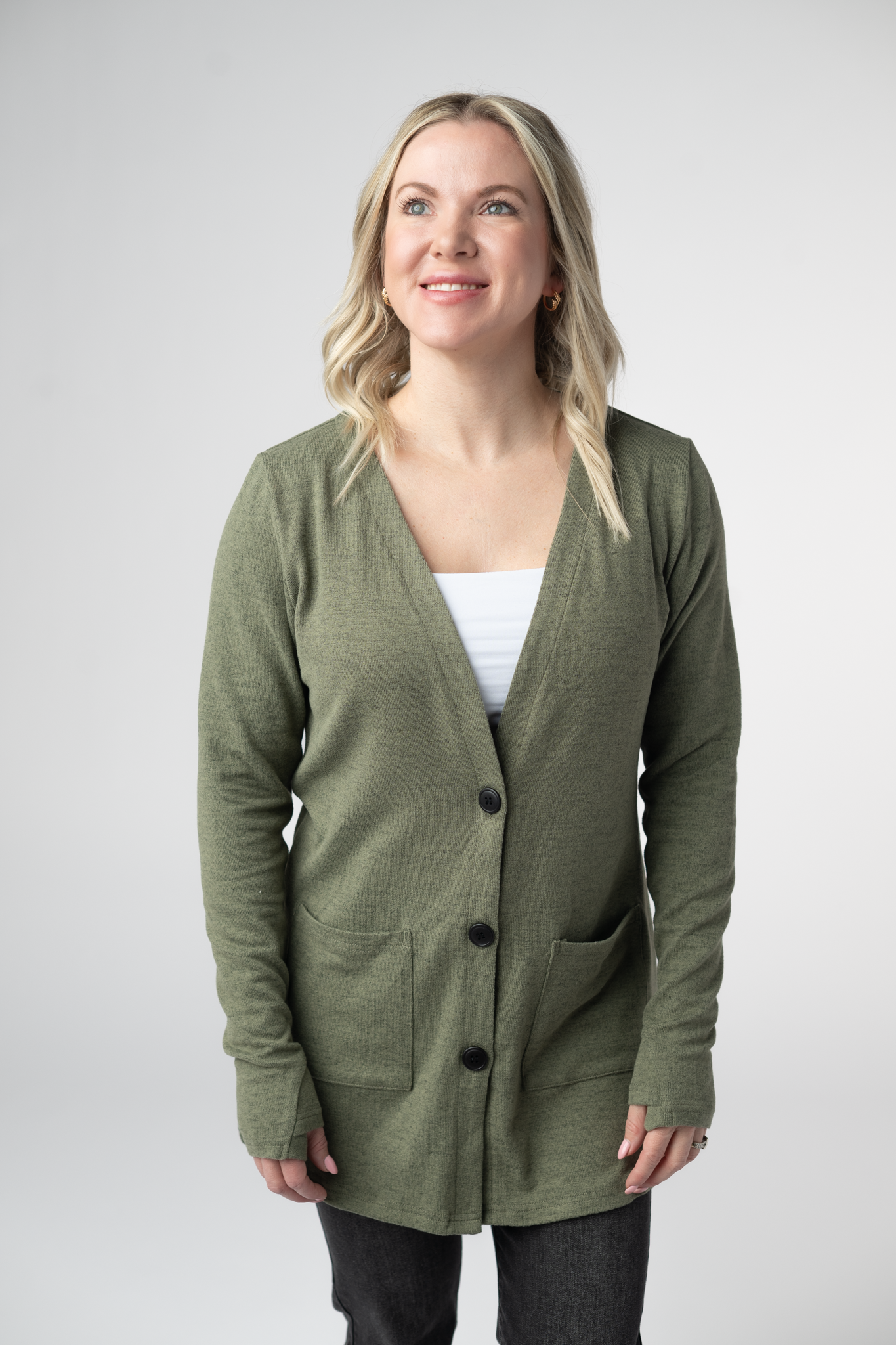 Cori Cardigan - Heathered Olive