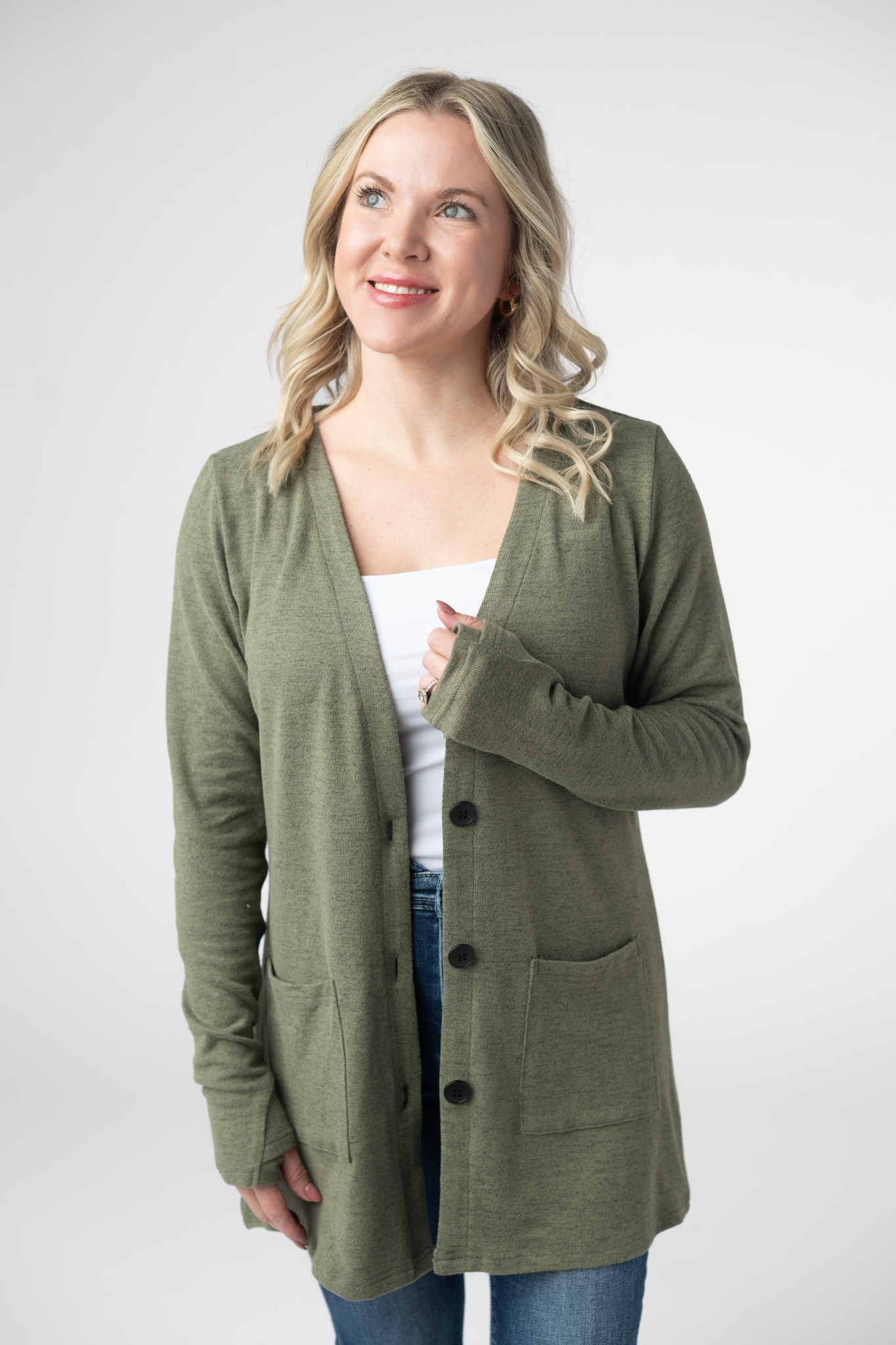 Cori Cardigan - Heathered Olive
