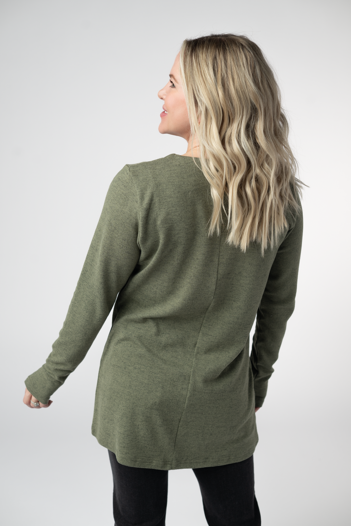 Cori Cardigan - Heathered Olive