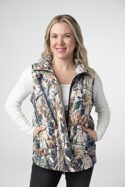 Remy Zip Up Vest - Dark Camo