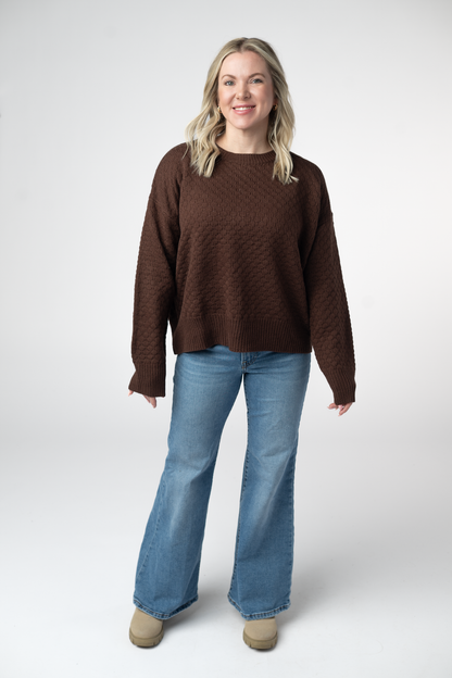 Gianna Pullover Sweater - Brown